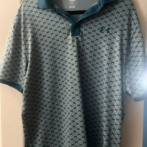 LG Men's Teal Patterned Polo Shirt